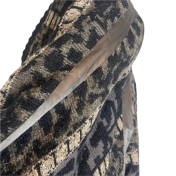 ESCADA Women's Black Geometric Print Knit Wool/Alpaca Oversized Cardigan Size 38 - Picture 7 of 15